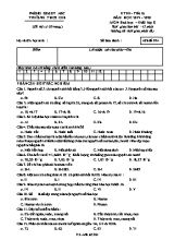 Đề kiểm tra định kỳ tiết 16 môn Hóa học Lớp 8 - Mã đề 024 - Năm học 2019-2020 - Trường THCS CDE